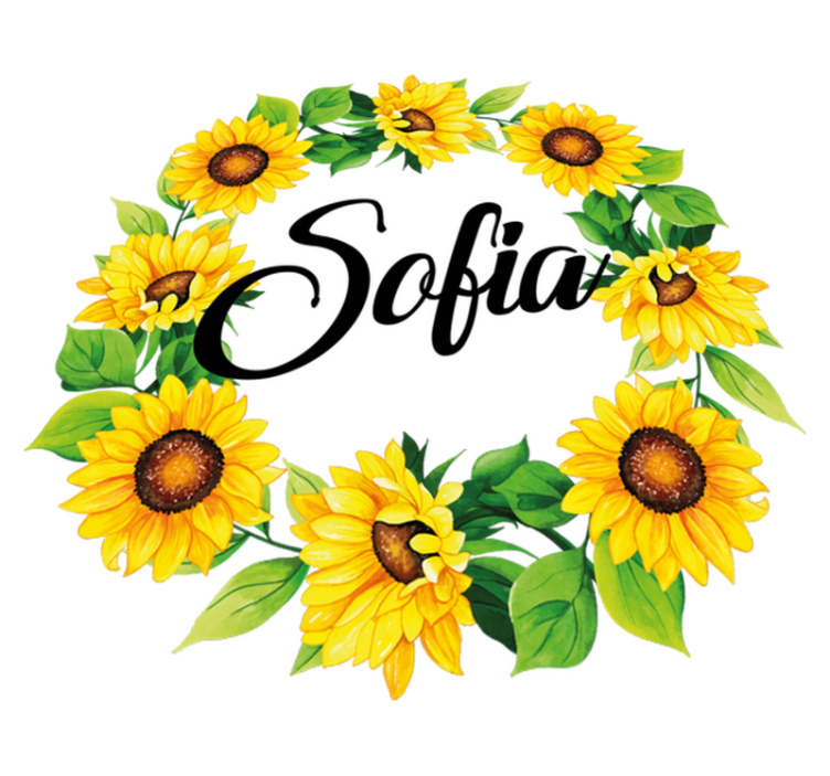 Flower vinyl rug summer flower crown personalized - TenStickers