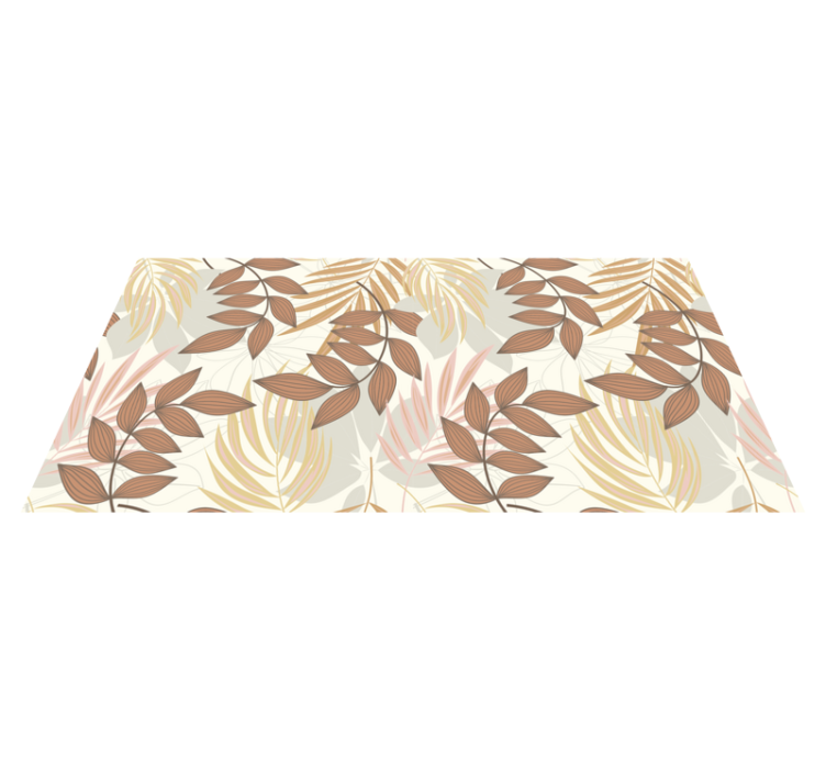 Flower vinyl rug with elegant leaf design - TenStickers