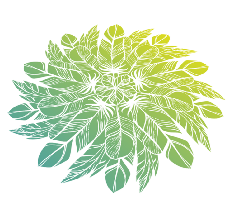 Flower vinyl rug with leafy round design - TenStickers