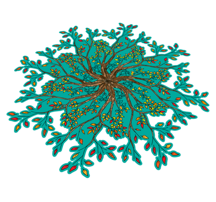 Flower vinyl rug in lively tree design - TenStickers