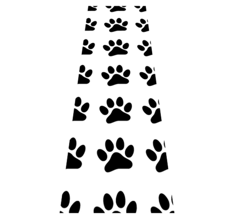 Bedroom vinyl rug with black dog paw prints - TenStickers