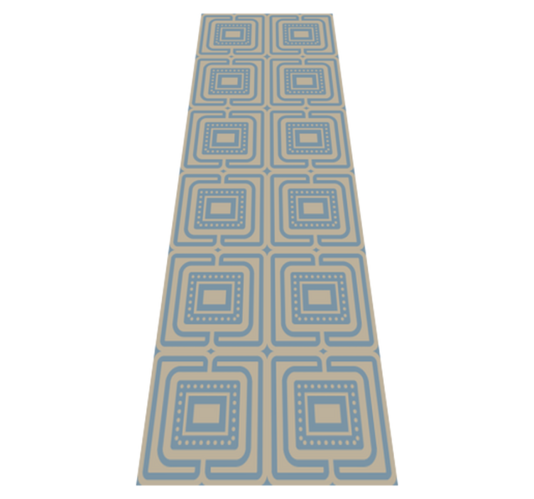 Bedroom vinyl rug in bronze and dark blue squares - TenStickers