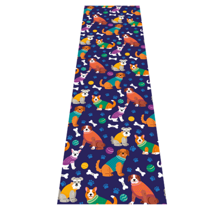 Bedroom vinyl rug with vibrant dog pattern - TenStickers
