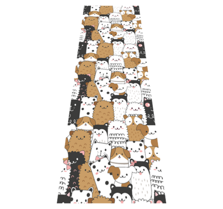 Bedroom vinyl rug with adorable seamless dogs - TenStickers