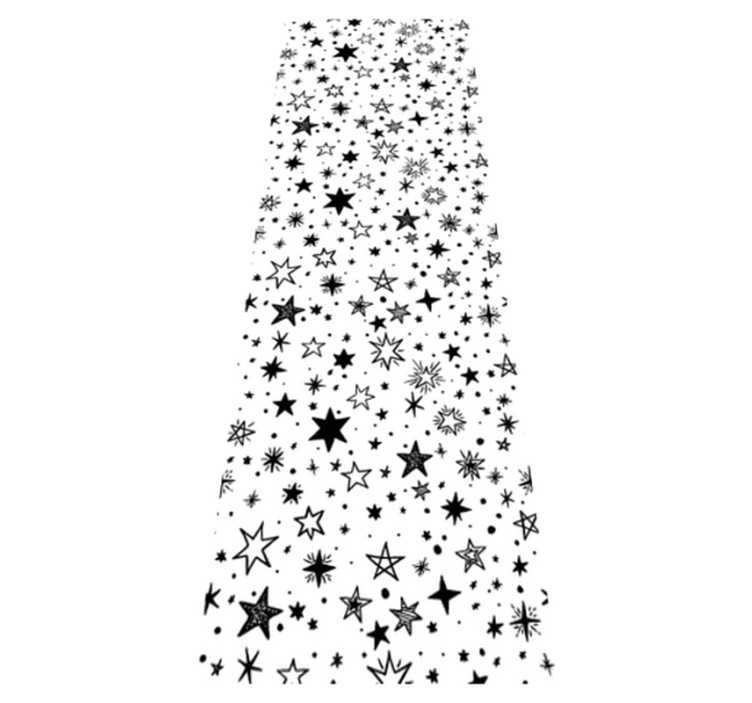 Bedroom vinyl rug with black stars on white background - TenStickers