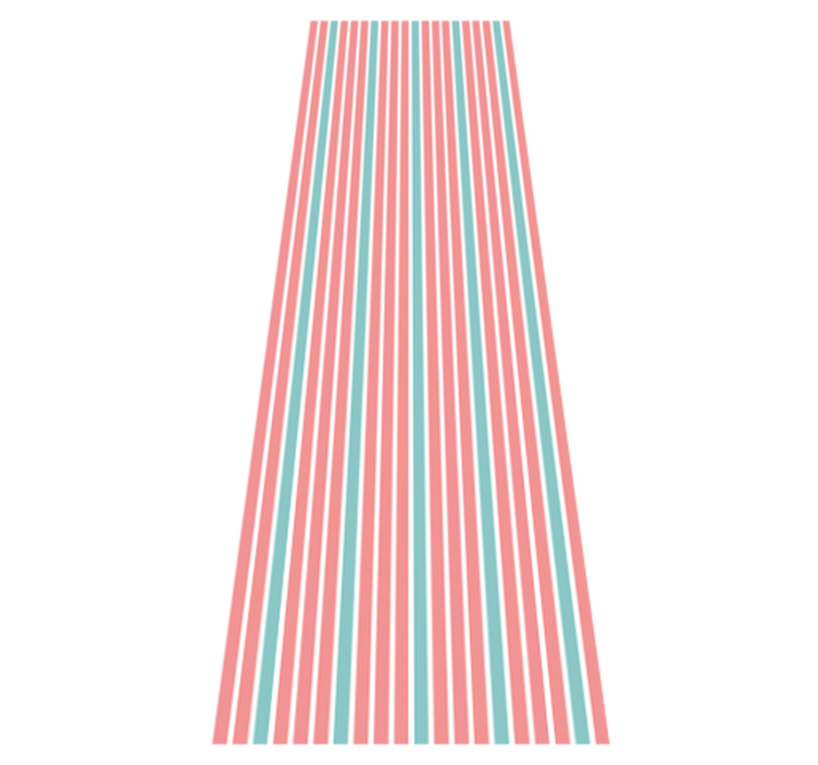 Bedroom vinyl rug with retro blue and pink stripes - TenStickers