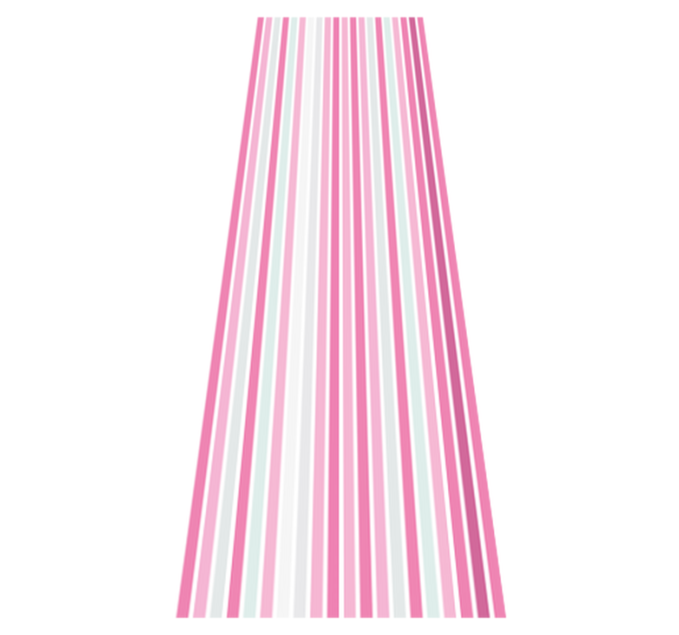 Bedroom vinyl rug with vertical pink and white stripes - TenStickers