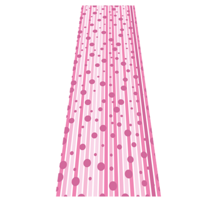 Bedroom vinyl rug with vertical pink and white dots - TenStickers