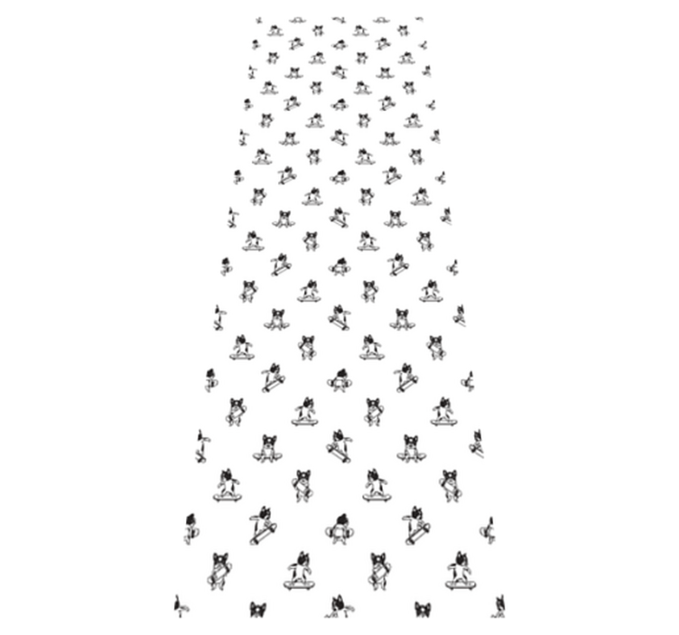 Bedroom vinyl rug cute dog on skateboard - TenStickers