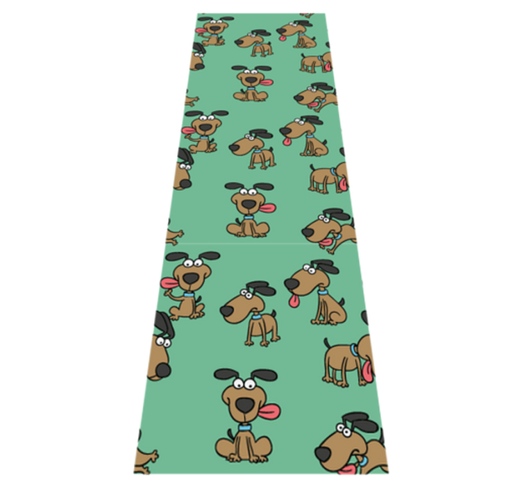Funny dog cartoon style bedroom vinyl rug - TenStickers