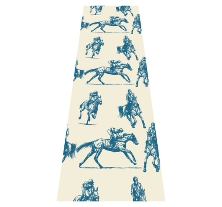 Bedroom vinyl rug in blue and beige horse design - TenStickers