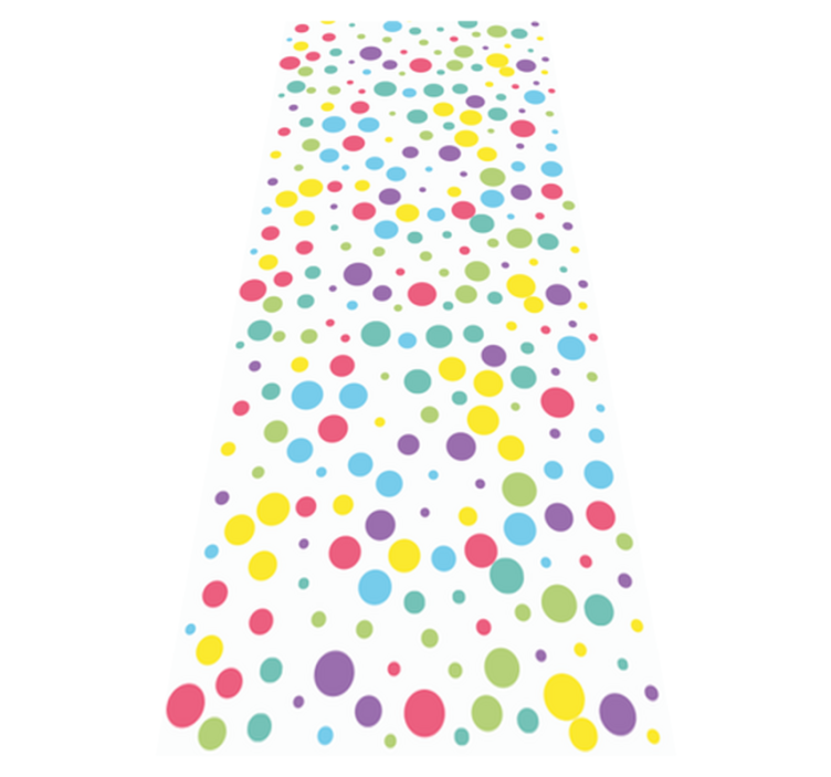 Bedroom vinyl rug with colorful polka dot design - TenStickers