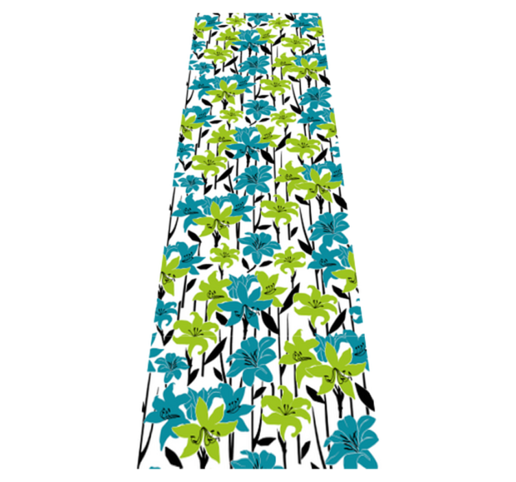 Bedroom vinyl rug with floral stencil design - TenStickers