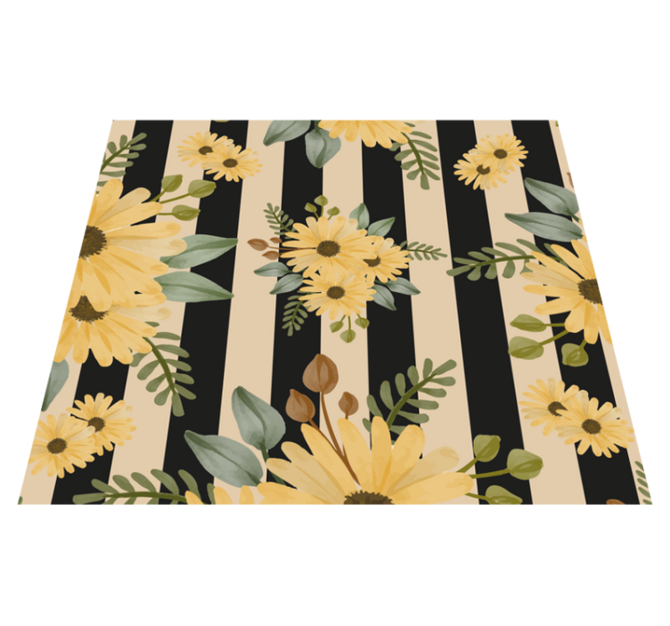 Bedroom vinyl rug with autumn sunflowers stripes - TenStickers