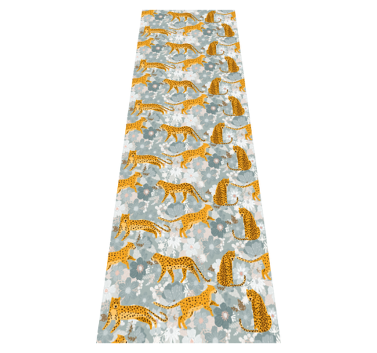 Bedroom vinyl rug with hand-drawn exotic animals - TenStickers