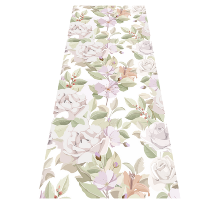 Bedroom vinyl rug with elegant floral design - TenStickers
