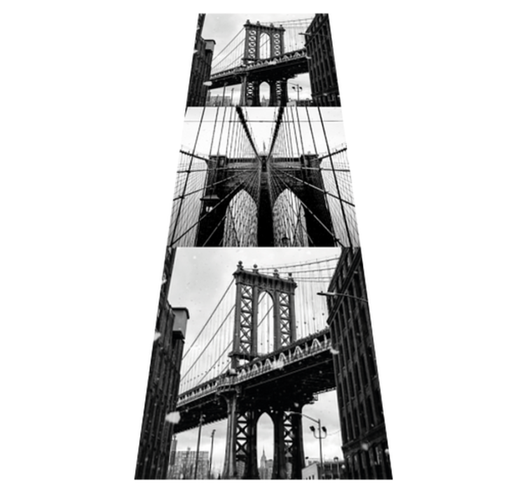 Bedroom vinyl rug brooklyn bridge collage - TenStickers