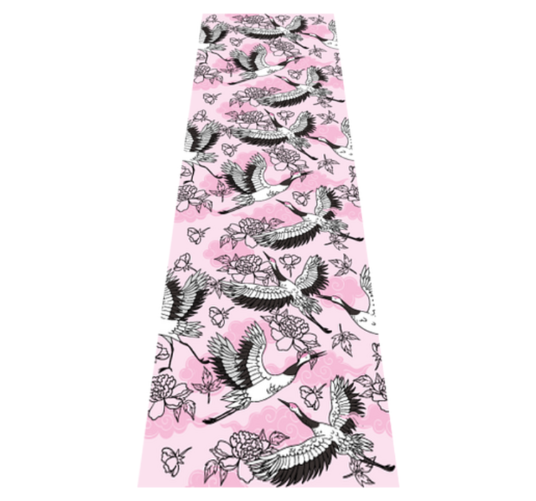 Bedroom vinyl rug with modern pink bird pattern - TenStickers