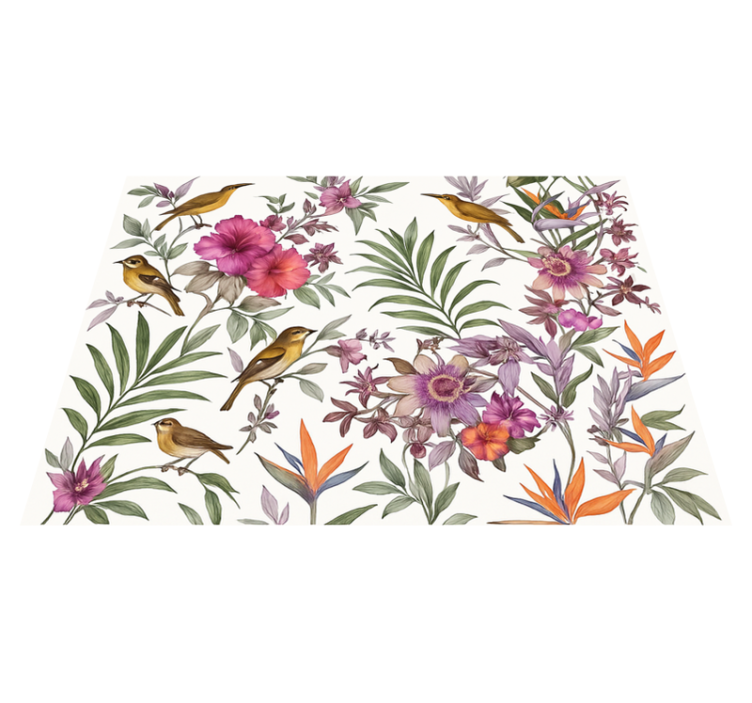 Colorful forest bedroom vinyl rug - TenStickers