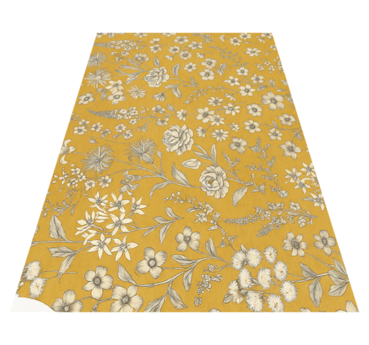 Bedroom vinyl rug with vintage floral design - TenStickers