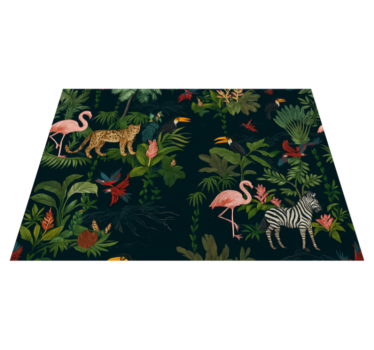 Bedroom vinyl rug with dark exotic pattern - TenStickers