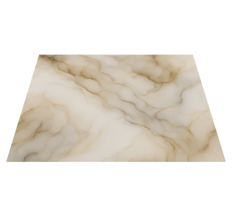 Bedroom vinyl rug marble with gold design - TenStickers