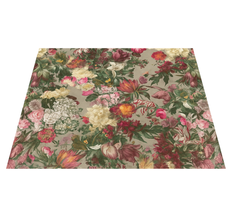 Bedroom vinyl rug with vintage floral design - TenStickers