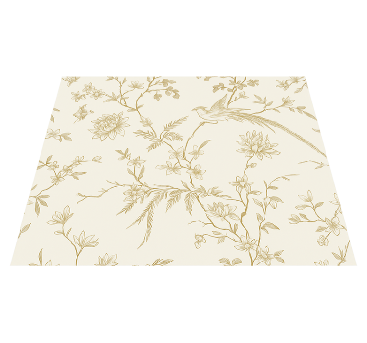 Bedroom vinyl rug with elegant floral design - TenStickers