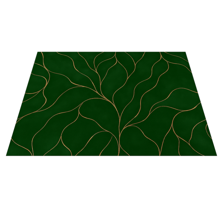Bedroom vinyl rug in green and gold marble - TenStickers
