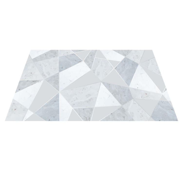 Geometric vinyl rug in simple gray triangular marble - TenStickers