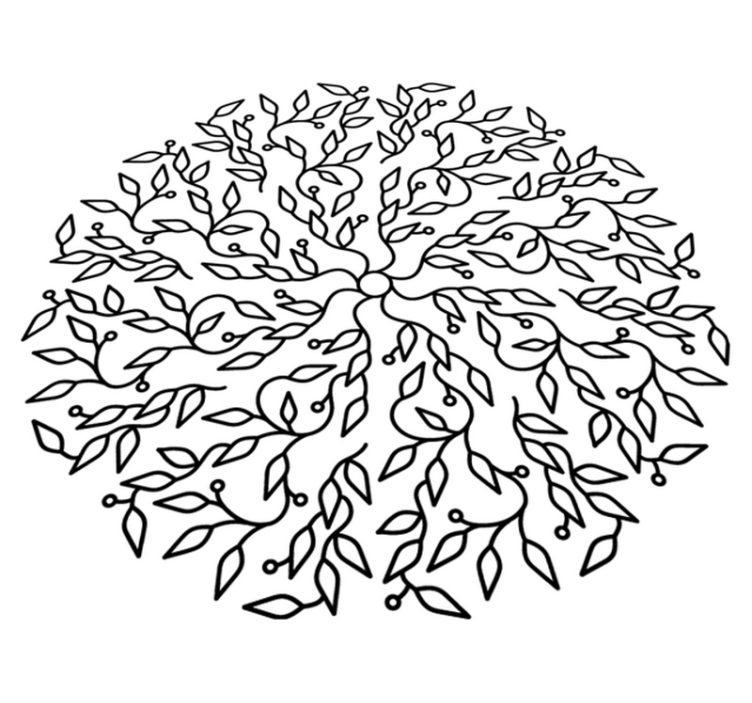 Geometric vinyl rug tree of life design - TenStickers