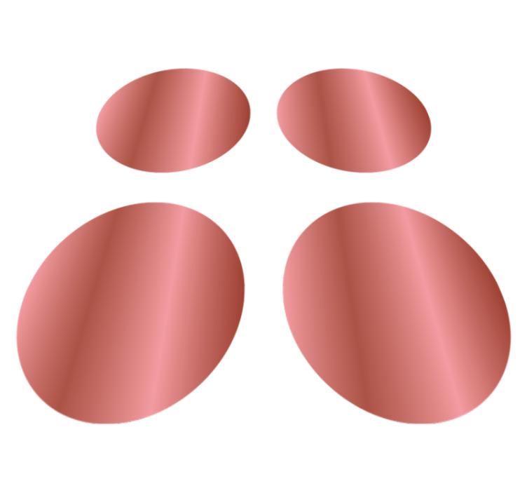 Geometric vinyl rug in rose gold polka dots - TenStickers