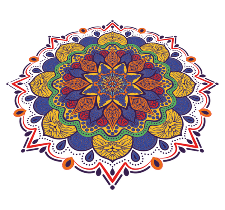 Geometric vinyl rug colorful flower mandala - TenStickers