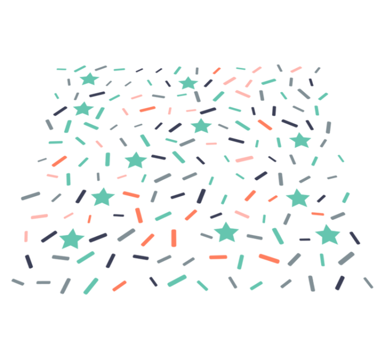 Geometric vinyl rug with stars and sprinkles confetti - TenStickers