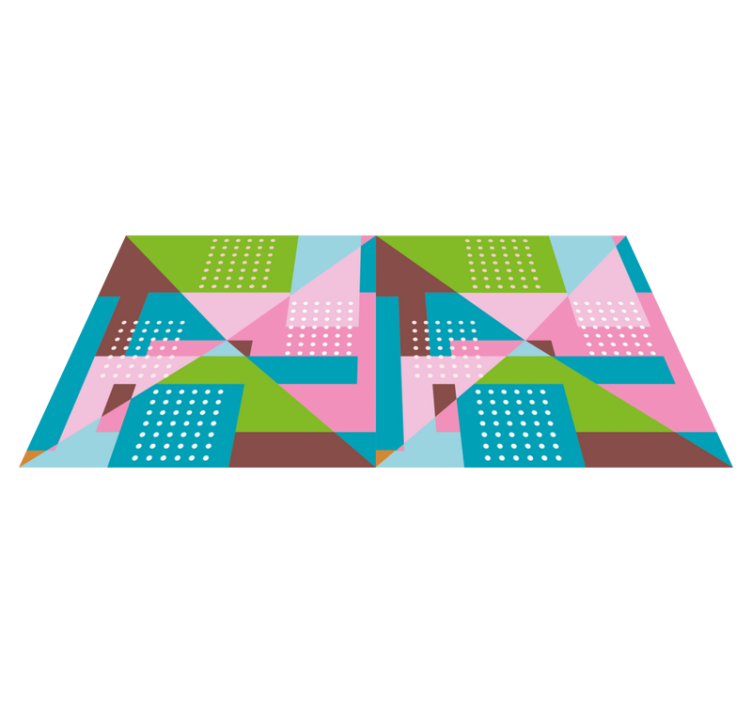 Pastel geometric pattern geometric vinyl rug - TenStickers