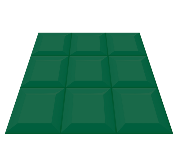 Geometric vinyl rug in green 3d pattern - TenStickers