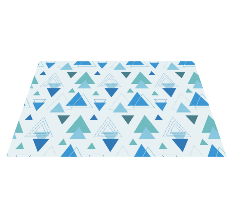 Geometric vinyl rug in blue triangle pattern - TenStickers