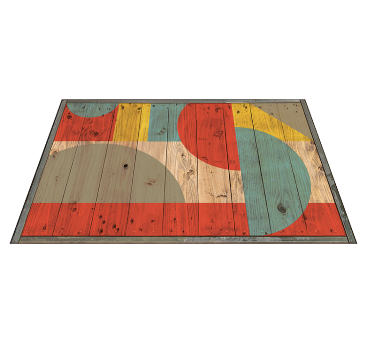 Geometric vinyl rug wood geometry - TenStickers