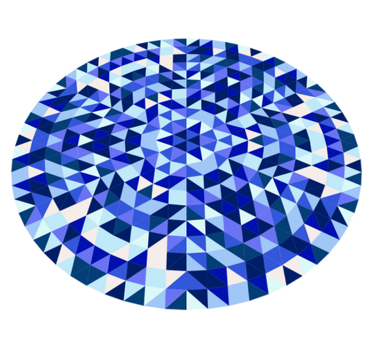 Geometric vinyl rug circular blue design - TenStickers