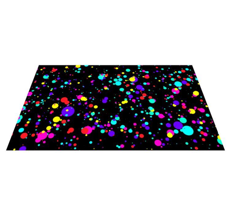 Geometric vinyl rug with colorful bubble design - TenStickers