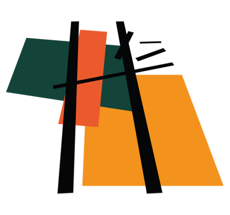 Geometric vinyl rug in abstract color blocks - TenStickers