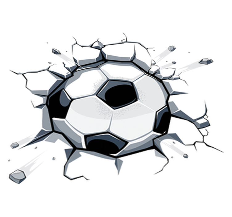 Kids vinyl rug 3d soccer ball design - TenStickers