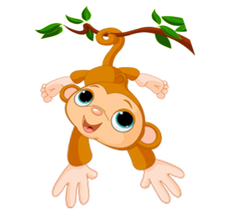 Kids vinyl rug happy little monkey design - TenStickers