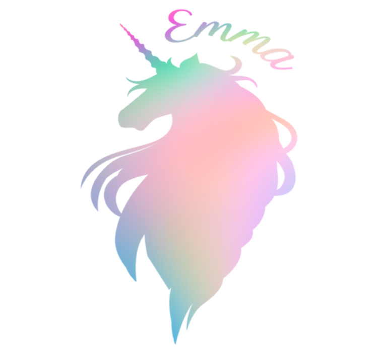 Kids vinyl rug customizable unicorn silhouette - TenStickers