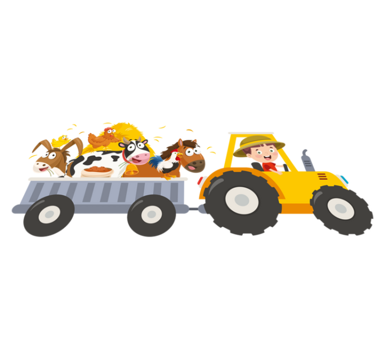 Kids vinyl rug little farmer and his animals - TenStickers