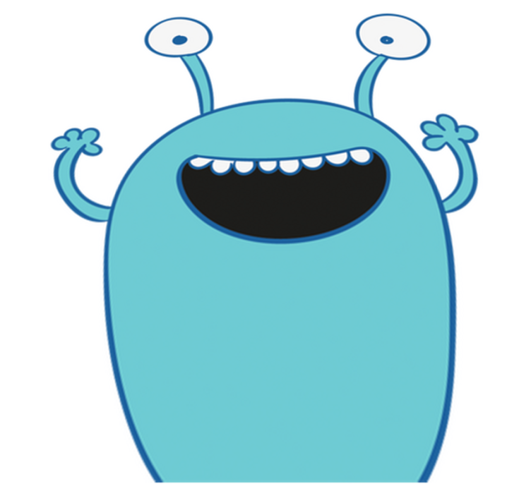 Kids vinyl rug blue monster closet sticker - TenStickers