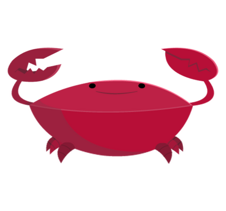 Kids vinyl rug red smiling crab - TenStickers
