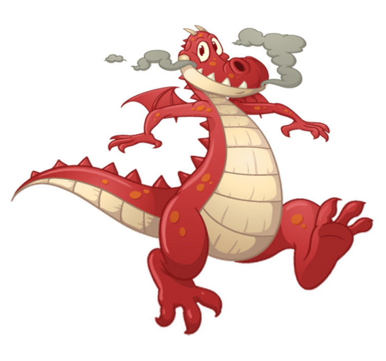Kids vinyl rug red dragon - TenStickers