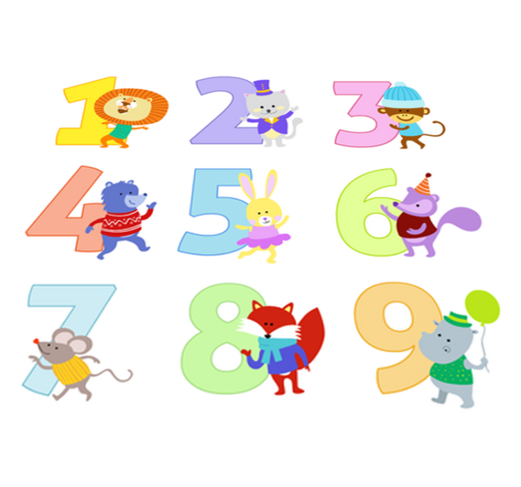 Kids vinyl rug number stickers collection - TenStickers