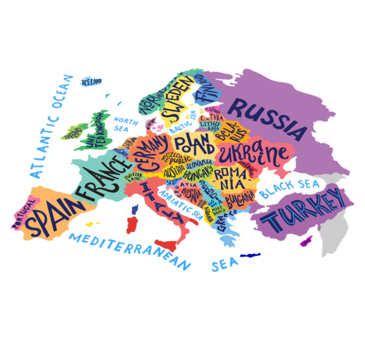 Kids vinyl rug europe map for children - TenStickers
